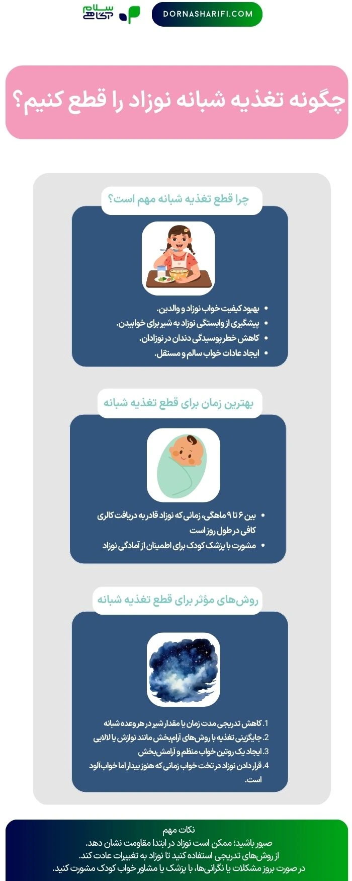 قطع شیر شب نوزاد