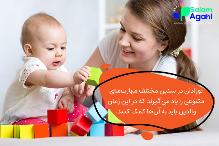 مهارتهای لازم برای آموزش نوزاد در سنین مختلف