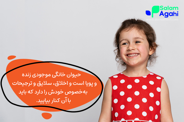 حیوان خانگی یک موجود زنده و پویا با اخلاق‌های مخصوص خود است که باید با آن کنار بیایید.