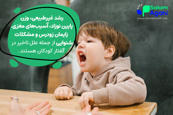 فاکتورهای موثر بر تاخیر در گفتار به دوران بارداری و حین زایمان هم مرتبط هستند.